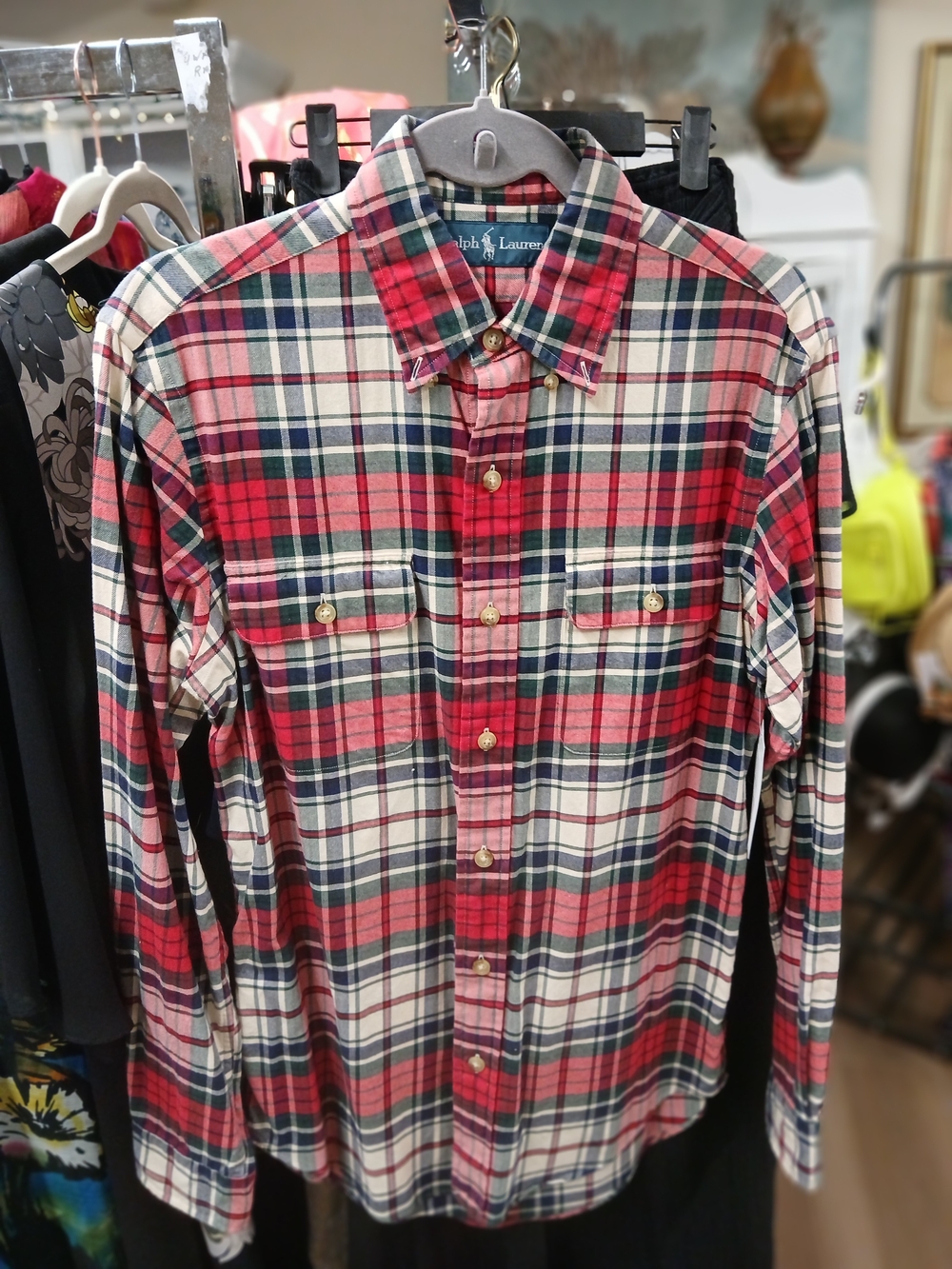 Ralph Lauren Red and Navy Plaid Shirt